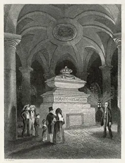 Lord Nelson Prints: Lord Nelson's Tomb Print - St Pauls Cathedral Crypt