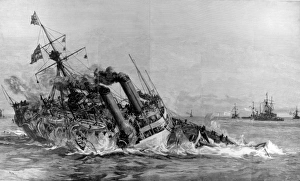 The loss of HMS Victoria the flagship after being rammed by The loss of HMS Victoria the flagship after being rammed by