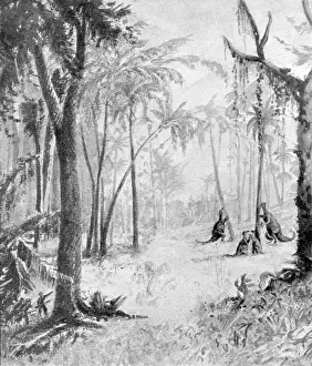 Dinosaur Prints: The Lost World Print: Iguanodon in a Prehistoric Glade