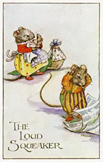 Vintage Postcards Prints: The loud squeaker