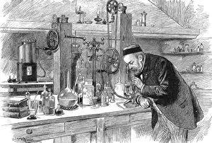 Louis Pasteur in his laboratory Print, 19th century