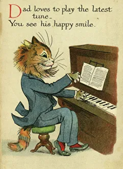 Louis Wain, Daddy Cat - playing the piano Louis Wain, Daddy Cat - playing the piano