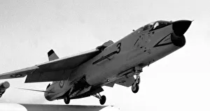 LTV F-8FN Crusader 3 launches from the catapult LTV F-8FN Crusader 3 launches from the catapult