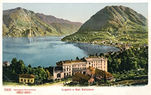 Lugano and San Salvatore mountain, Switzerland Lugano and San Salvatore mountain, Switzerland