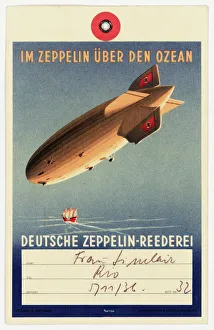 Luggage label, Zeppelin to South America Luggage label, Zeppelin to South America