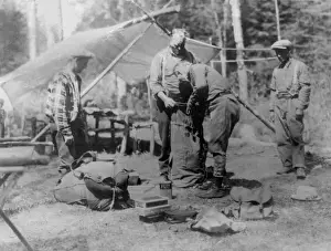 Forest Clearing Scene Prints: Lumberjack Camp