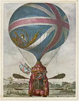 Early Aviation History Prints: Lunardis Second Balloon