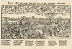 Martin Luther Prints: Print of Luther Witnessing Jesus' Baptism