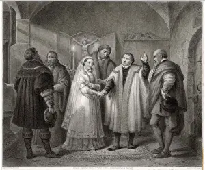 Martin Luther Prints: Martin Luther's Wedding Print: Amsdorffs House Scene