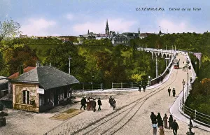 Luxembourg - Passarelle Viaduct and Town entrance Luxembourg - Passarelle Viaduct and Town entrance