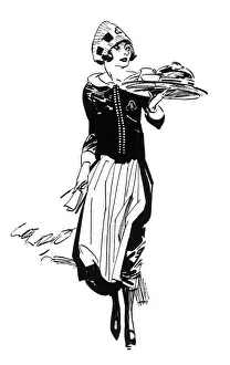 Lyons Waitress Print, Tray A