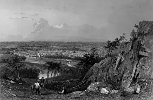 Prints of Distant view of Macclesfield, Cheshire Date: circa 1840 Macclesfield Prints: Distant View of Macclesfield, Cheshire Print circa 1840