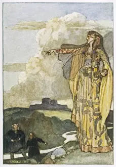 Celtic Mythology Images Prints: Macha Curses Ulster Man