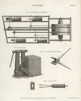 Machinery for making cutlery, 18th century Machinery for making cutlery, 18th century