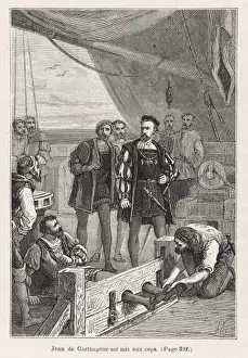 Mary Evans Print: Magellan in the Stocks
