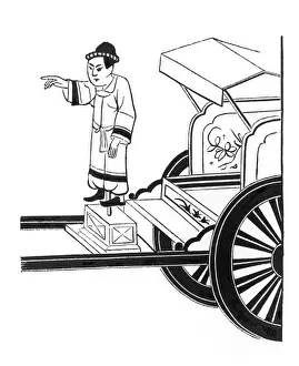 Print of Magnetism in Navigation - South-Pointing Chariot Statuette