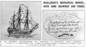 Maillardets Automaton Print: 18th Century Drawing and Verse