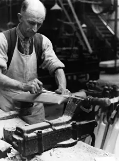 Reindeer Bone Used in Cricket Bat Making Print 1930s
