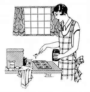 Women In The Kitchen Prints: Making Jam Tarts