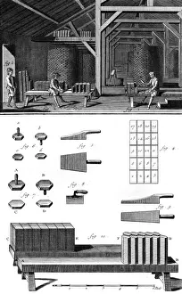 18th Century French Tiler's Workshop Print
