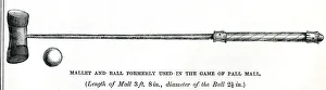 Mallet and ball used in game of Pall Mall Mallet and ball used in game of Pall Mall