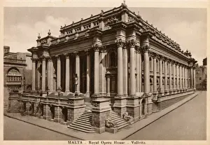 Prints of Malta - Valletta - Royal Opera House Date: circa 1920s Opera Prints: Malta Valletta Royal Opera House Print circa 1920s