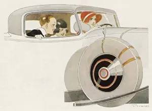 Classic Automobile Art Prints: Mama at the Wheel