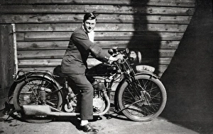 Man on a 1927 Model A Ariel motorcycle Man on a 1927 Model A Ariel motorcycle