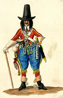 Man in costume, reminiscent Guy Fawkes Man in costume, reminiscent Guy Fawkes