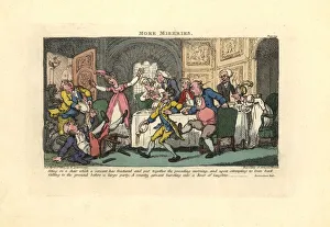 Man falling off a broken chair at a dinner party Man falling off a broken chair at a dinner party