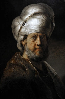 Man in Oriental Dress, 1635, by Rembrandt (1606-1669) Man in Oriental Dress, 1635, by Rembrandt (1606-1669)