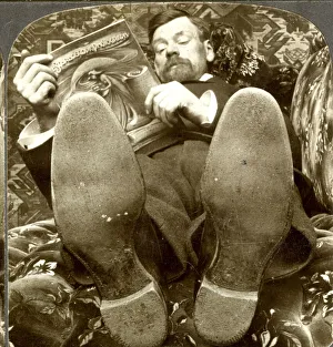 Man reading Stereoscopic Photograph magazine Man reading Stereoscopic Photograph magazine