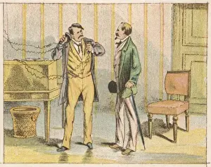 19th Century Technology Prints: Man Using Early Phone