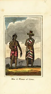 Man, woman and baby of Corea, Korea, 1818 Man, woman and baby of Corea, Korea, 1818