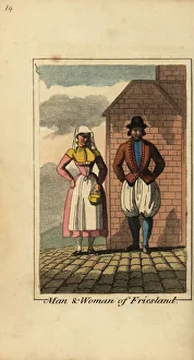 Man and woman of Friesland, Holland, 1818 Man and woman of Friesland, Holland, 1818