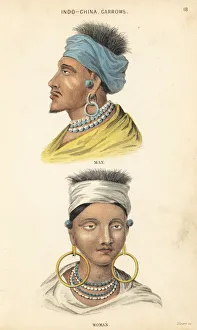 Man and woman of the Garrow people, Indo-Chinese Man and woman of the Garrow people, Indo-Chinese