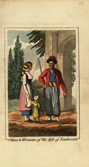 Man and woman of the Isle of Santorini, Greece, 1818 Man and woman of the Isle of Santorini, Greece, 1818