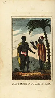 Man and woman of the Land of Natal, South Africa, 1818 Man and woman of the Land of Natal, South Africa, 1818