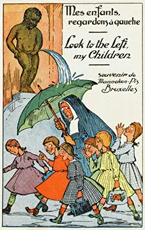 Manneken Pis Postcard Album - Nun and Children Manneken Pis Postcard Album - Nun and Children