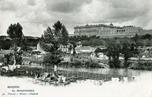 Manzanares River and Palacio Real, Madrid, Spain Manzanares River and Palacio Real, Madrid, Spain