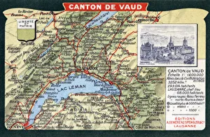 Map of the Canton of Vaud, Switzerland Map of the Canton of Vaud, Switzerland