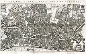 Map of the City of London by John Ogilby, 1676 Print