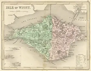 Prints of Map of the Isle of Wight (County series) Isle Of Wight Prints: Isle of Wight County Series Print C1857