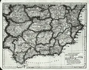 British Overseas Territory Map Prints: Map of South Spain