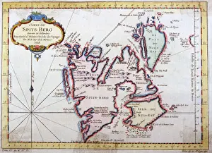 Prints of Map of Spitsbergen, Svalbard, Norway Date: 1758 Norway Prints: 1758 Map of Spitsbergen, Svalbard, Norway Print