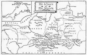 Prints of A map of the Wessex of the novels H Prints: Map of Wessex Print