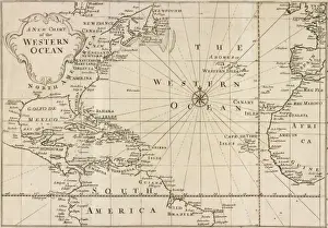 Map Prints: Map of the Western Ocean Print (1707-25) by Sir Hans Sloane