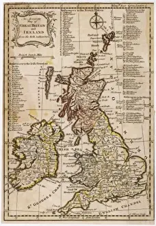 Prints of An accurate map of Great Britain and Ireland from the best authorities Map Prints: 1763 Map of Great Britain Print