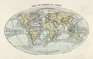 Ocean Currents World Map Print