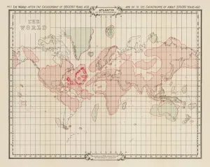 Atlantis Print: Map of the Lost City in Decline